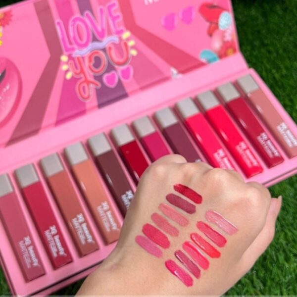 3Q Beauty Matte Lip Gloss - 12PCS Tray Set - Image 4