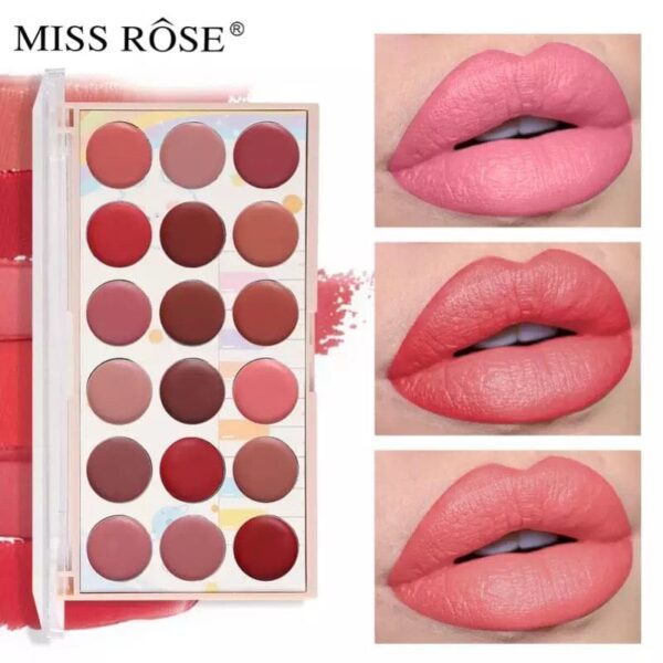 Miss Rose 18 Color Creamy Lipstick Palette