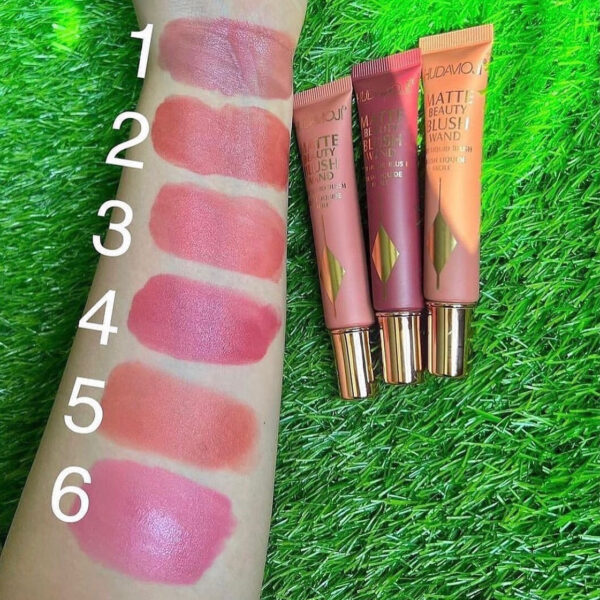 Hudamoji Creamy Liquid Blush Highly Pigmented Tube Blush 6 PCS - Image 2