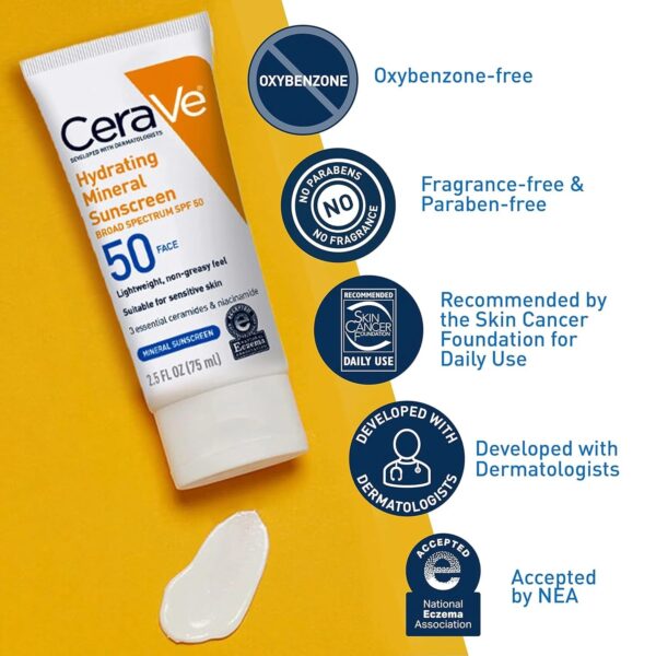 CeraVe – Hydrating Mineral Sunscreen SPF 50 - Image 3