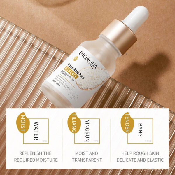 Bioaqua Rice Raw Pulp Essence Face Serum 15ml - Image 3