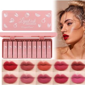 Dragon Ranee Lipstick Set of 10, Mini Matte Lipstick Set