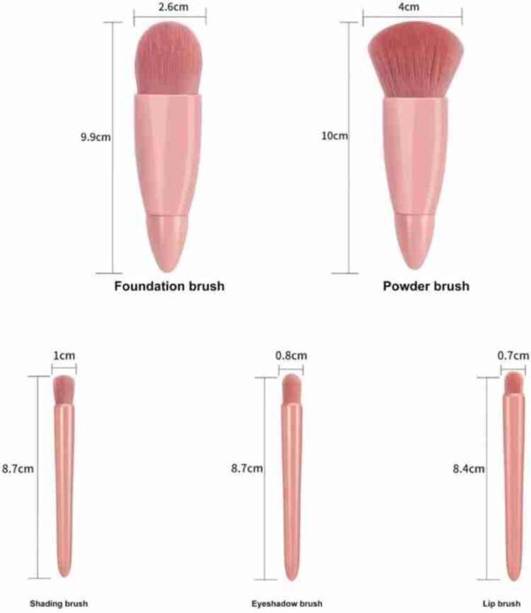 5 Pcs Mini Travel Makeup Brush Set - Image 8
