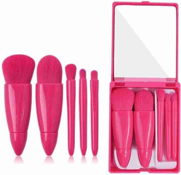 5 Pcs Mini Travel Makeup Brush Set - Image 4