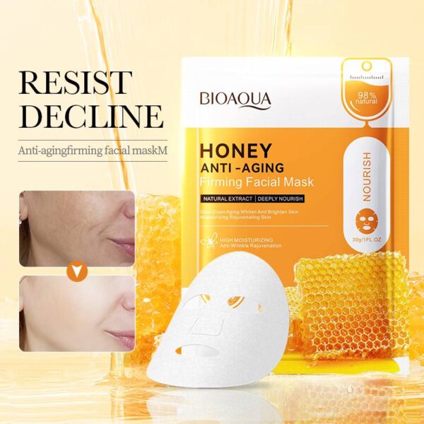Bioaqua Honey Anti-Aging Firming Nourish Facial Sheet Mask - Image 3