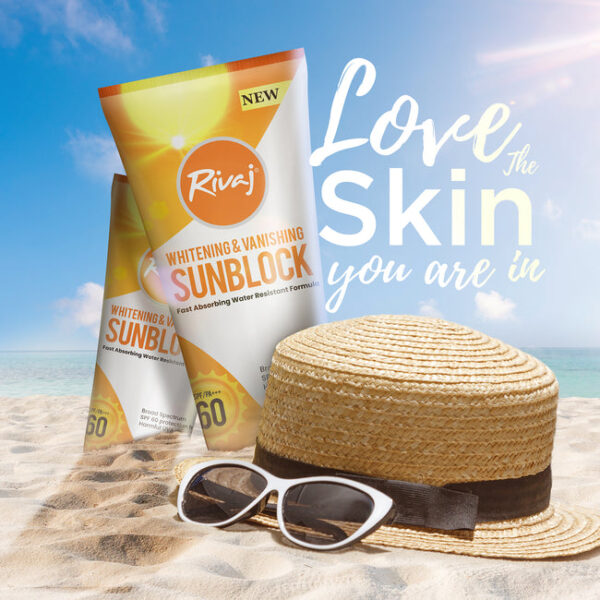 Rivaj SPF60 Whitening & Vanishing Sunblock (100ml) - Image 2