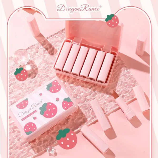 Dragon Ranee Strawberry Matte Lipstick Set (Pack Of 6) - Image 2