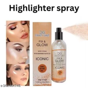 Crazy Girl Fix & Glow Iconic Highlighter Spray – Luminous Face & Body Mist, 3 Shades