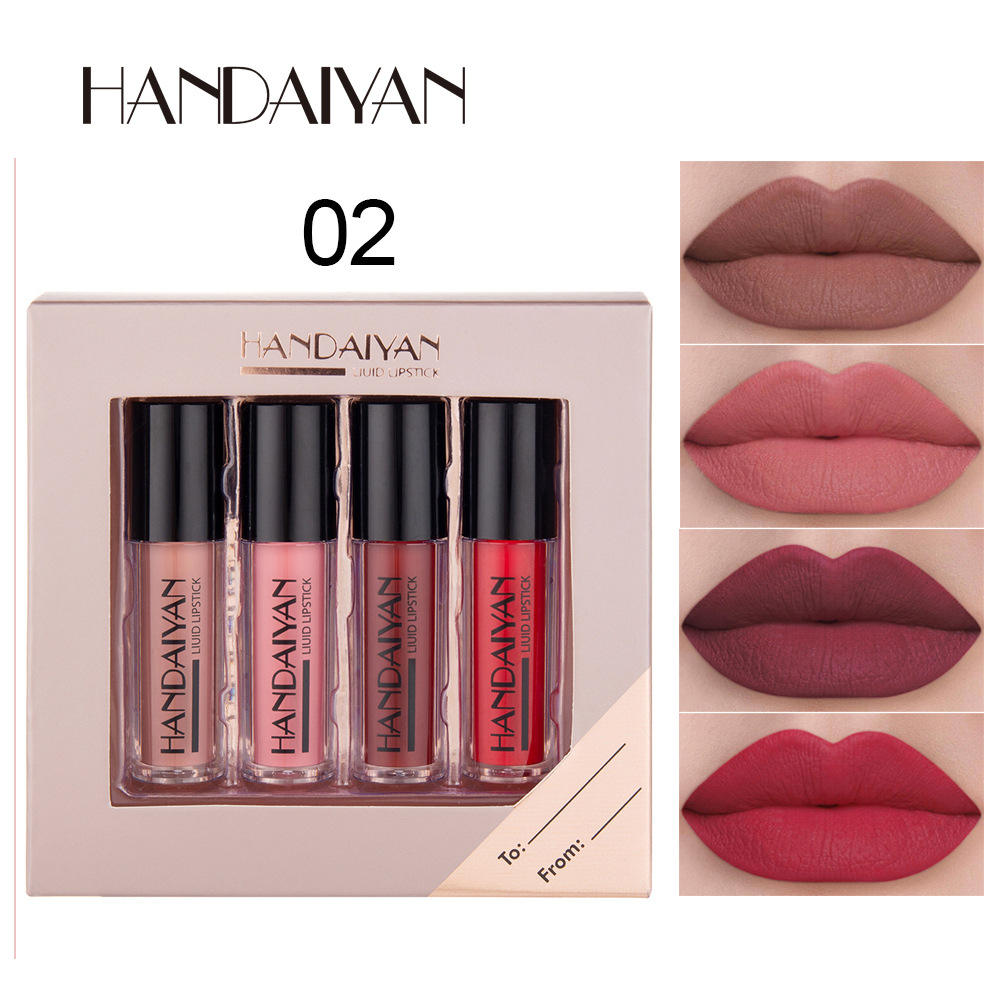 Handaiyan Liquid Lipstick Set – Long Lasting Matte & Gloss pack of 4 - Image 3