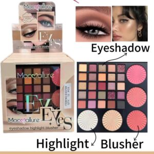 Mocallure 3-In-1 Makeup Book Palette – Highlighter, Blush & Eyeshadow in One Compact