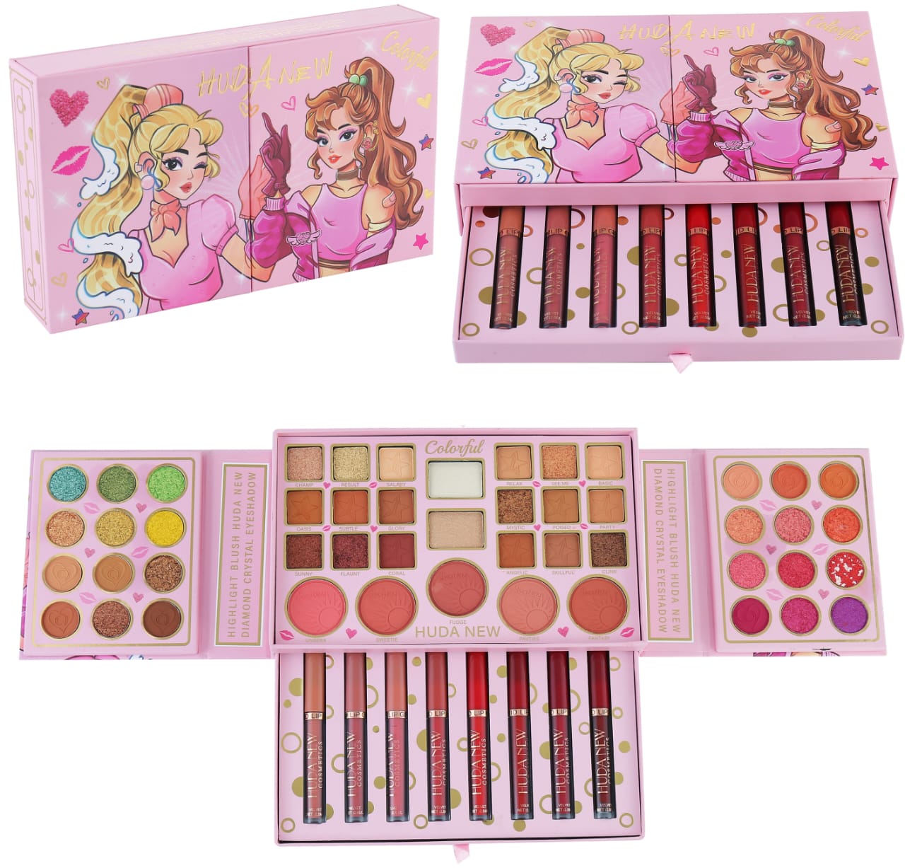 Makeup Book with Matte Gloss – Eyeshadow & Lip Gloss Palette for On-The-Go Beauty - Image 2