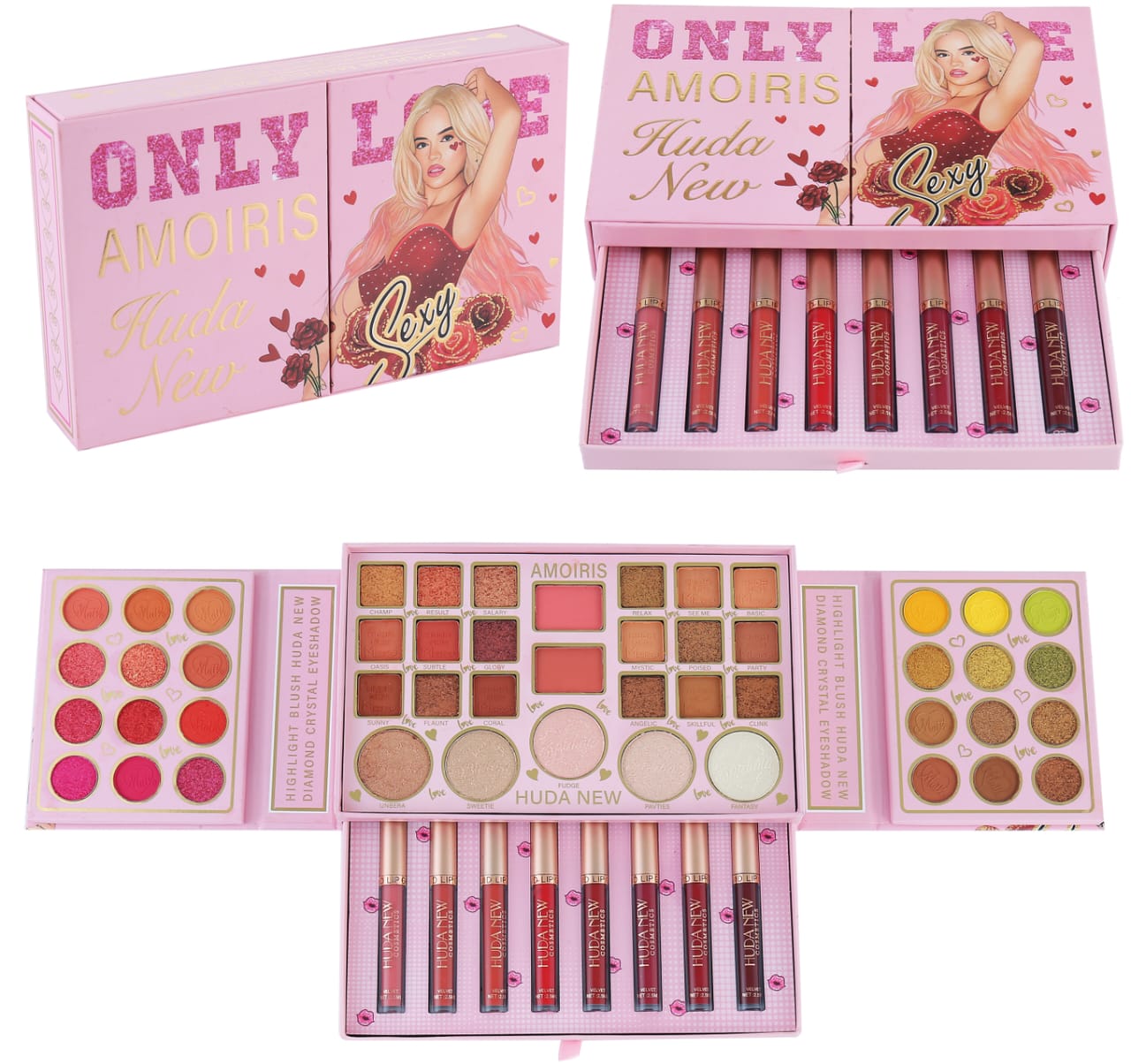 Makeup Book with Matte Gloss – Eyeshadow & Lip Gloss Palette for On-The-Go Beauty